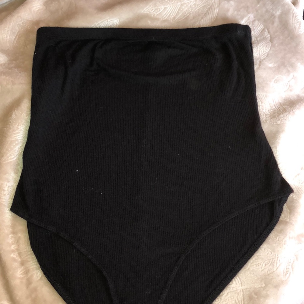 black charlotte russe tube top body suit